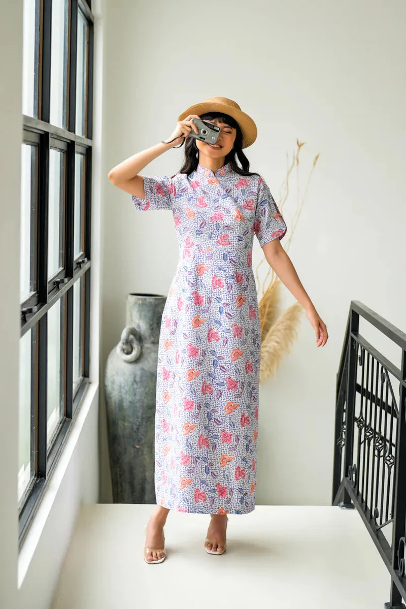 CHIYOKO BATIK MAXI CHEONGSAM DRESS