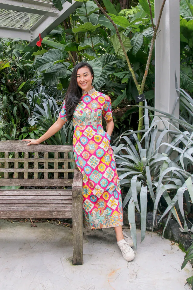 CHIYOKO BATIK MAXI CHEONGSAM DRESS