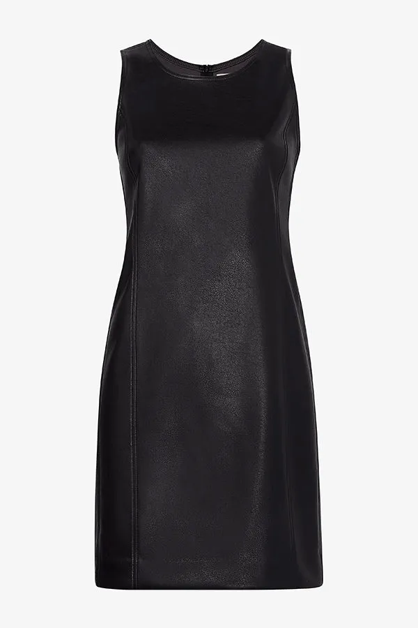 Chloe Dress - Vegan Leather :: Black