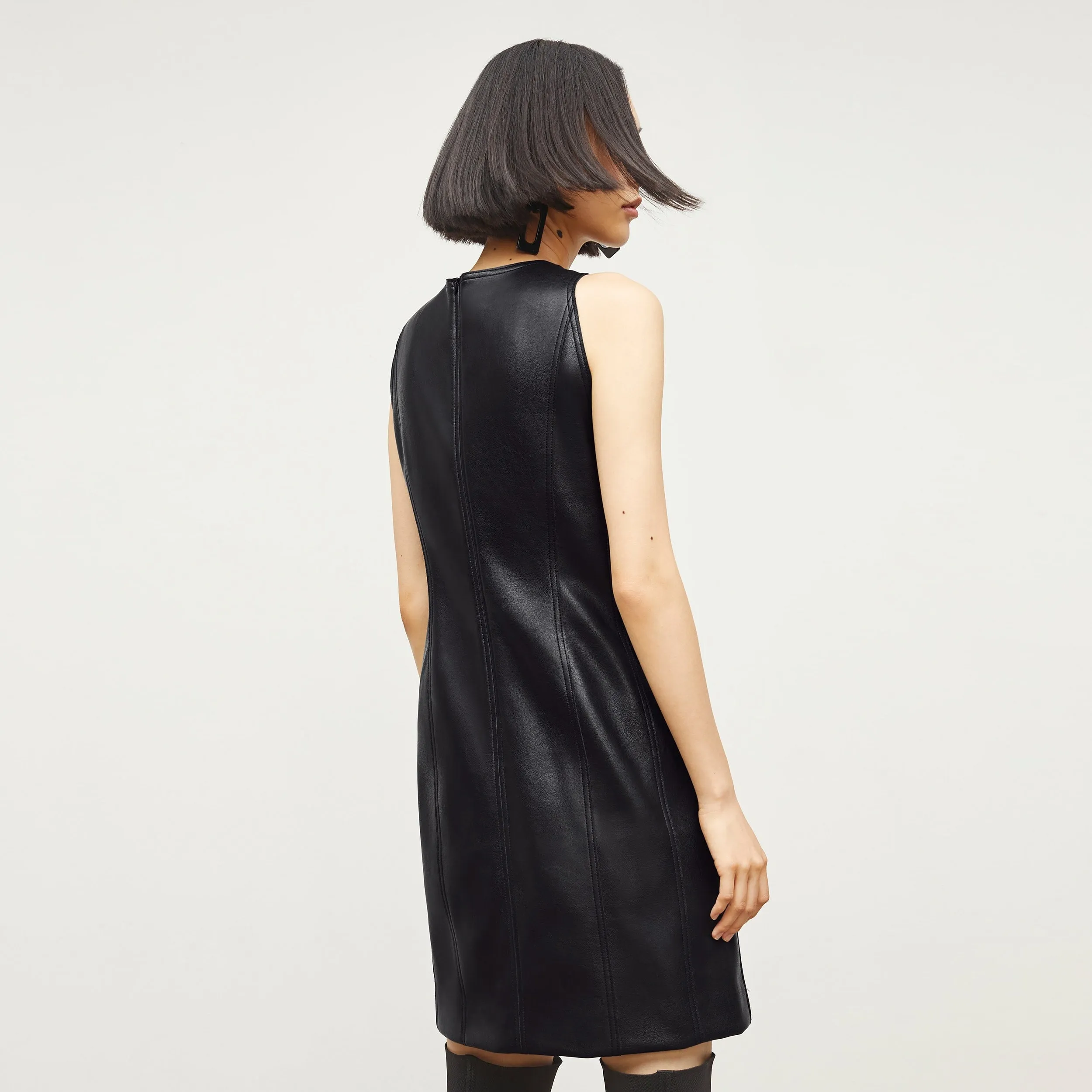 Chloe Dress - Vegan Leather :: Black