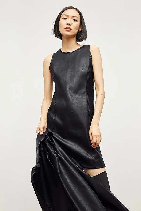 Chloe Dress - Vegan Leather :: Black