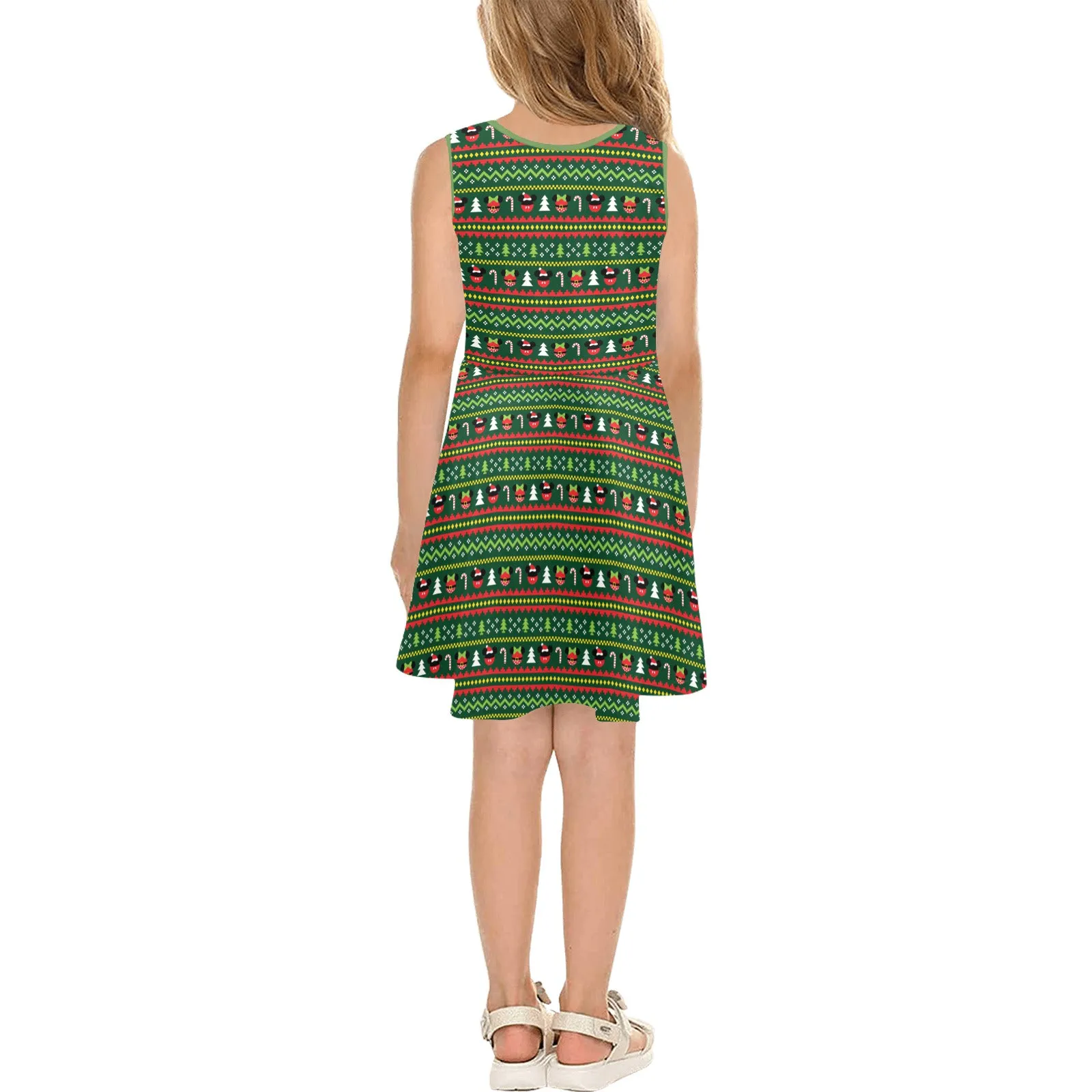 Christmas Sweater Girls' Sleeveless Sundress