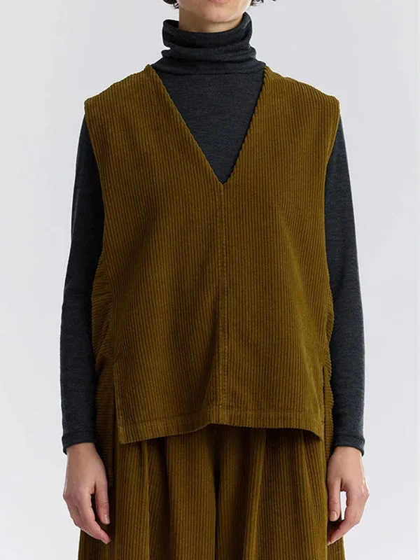 Corduroy Vest - Olive