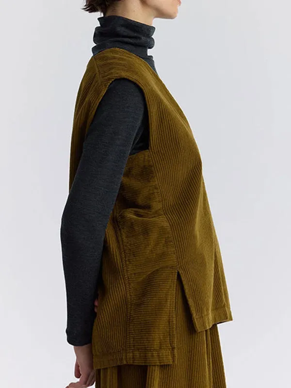 Corduroy Vest - Olive