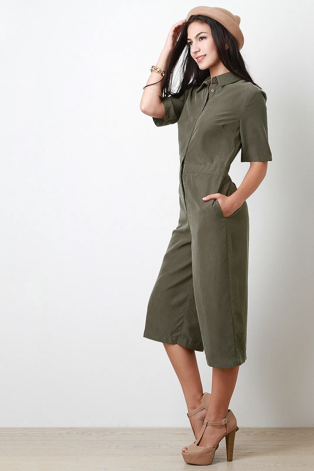 Culotte Button-up Jumpsuit