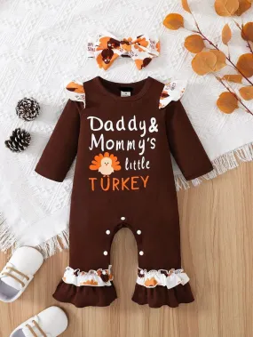 Daddy & Mommy's little turkey romper