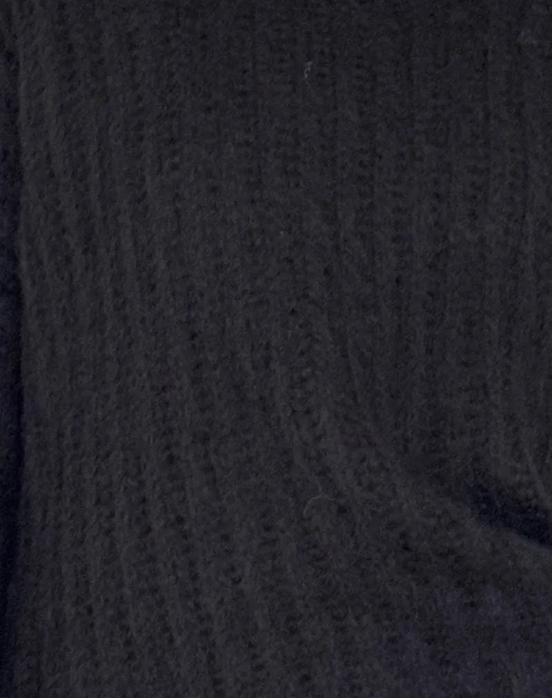 Daren Knitted Oversized Jumper in Black