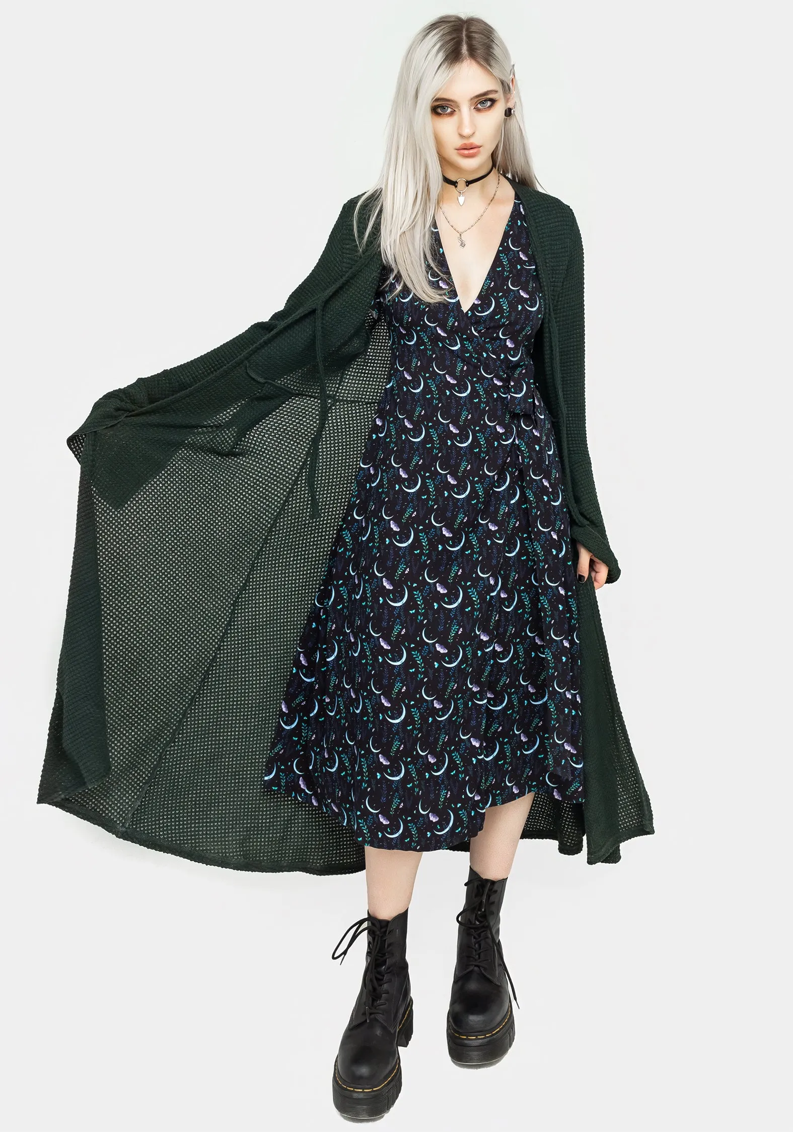 Diana Moon Moth Midi Dress