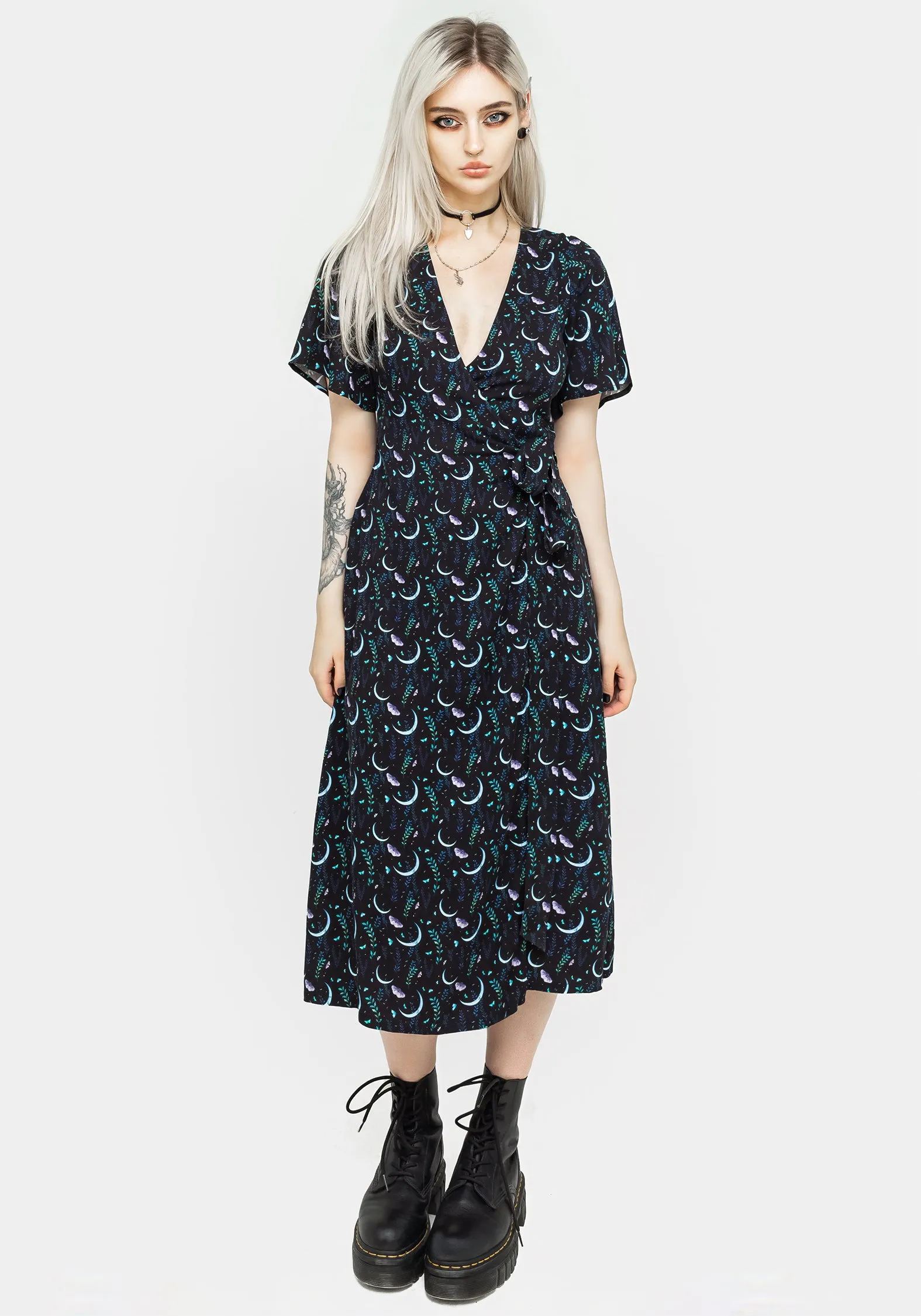 Diana Moon Moth Midi Dress