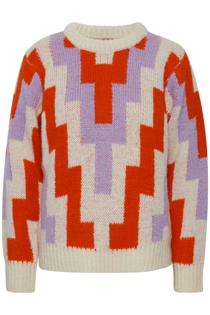 Donatella Pullover - Creme Cherry Purple