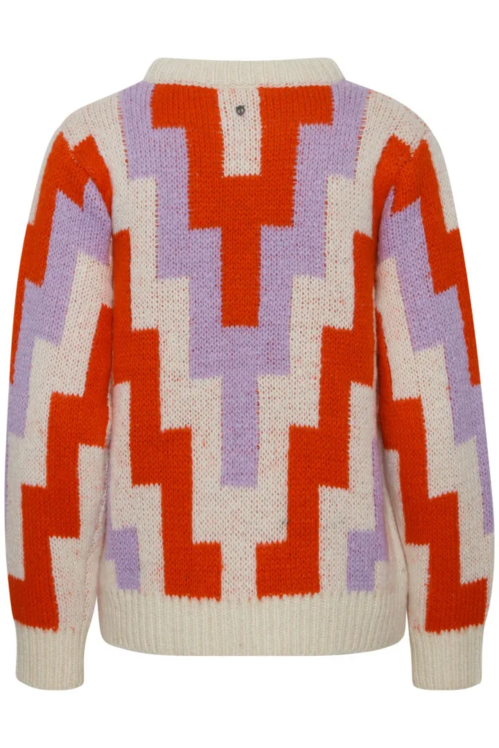 Donatella Pullover - Creme Cherry Purple