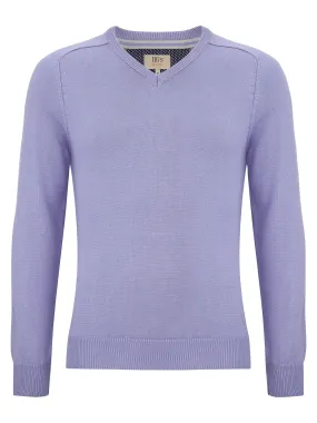 DRIFTER Lilac Long Sleeve V-Neck Sweater