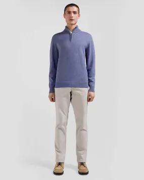 Eden Park Regular Semi-Zipped Wool And Cotton Jumper