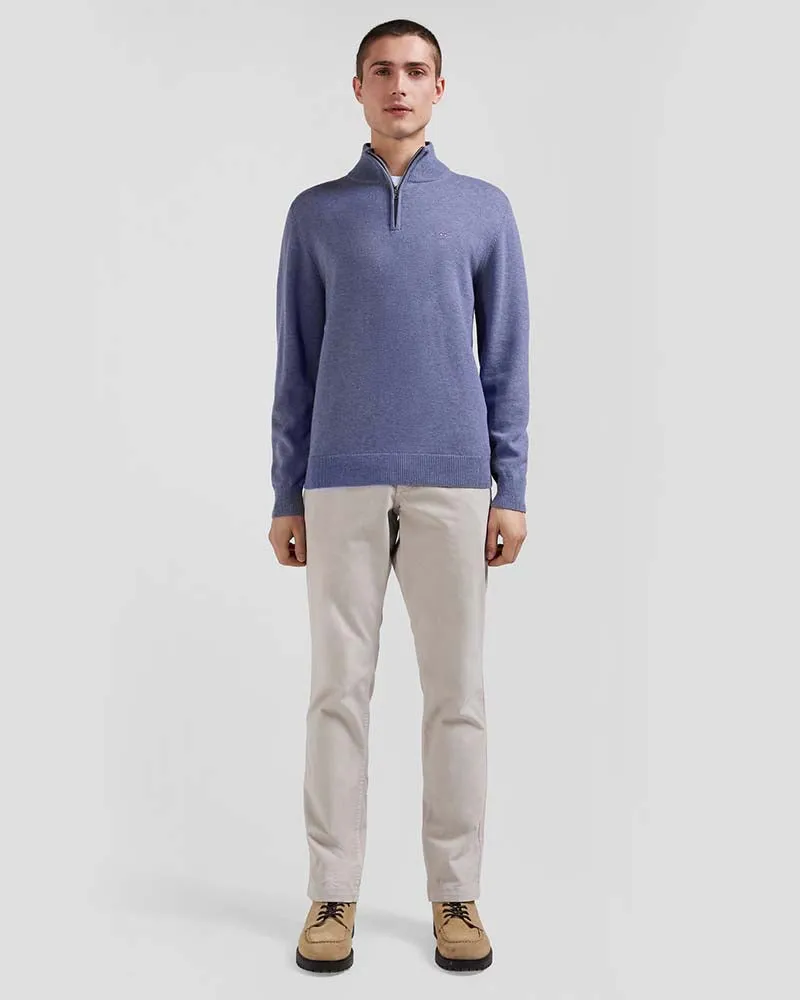 Eden Park Regular Semi-Zipped Wool And Cotton Jumper