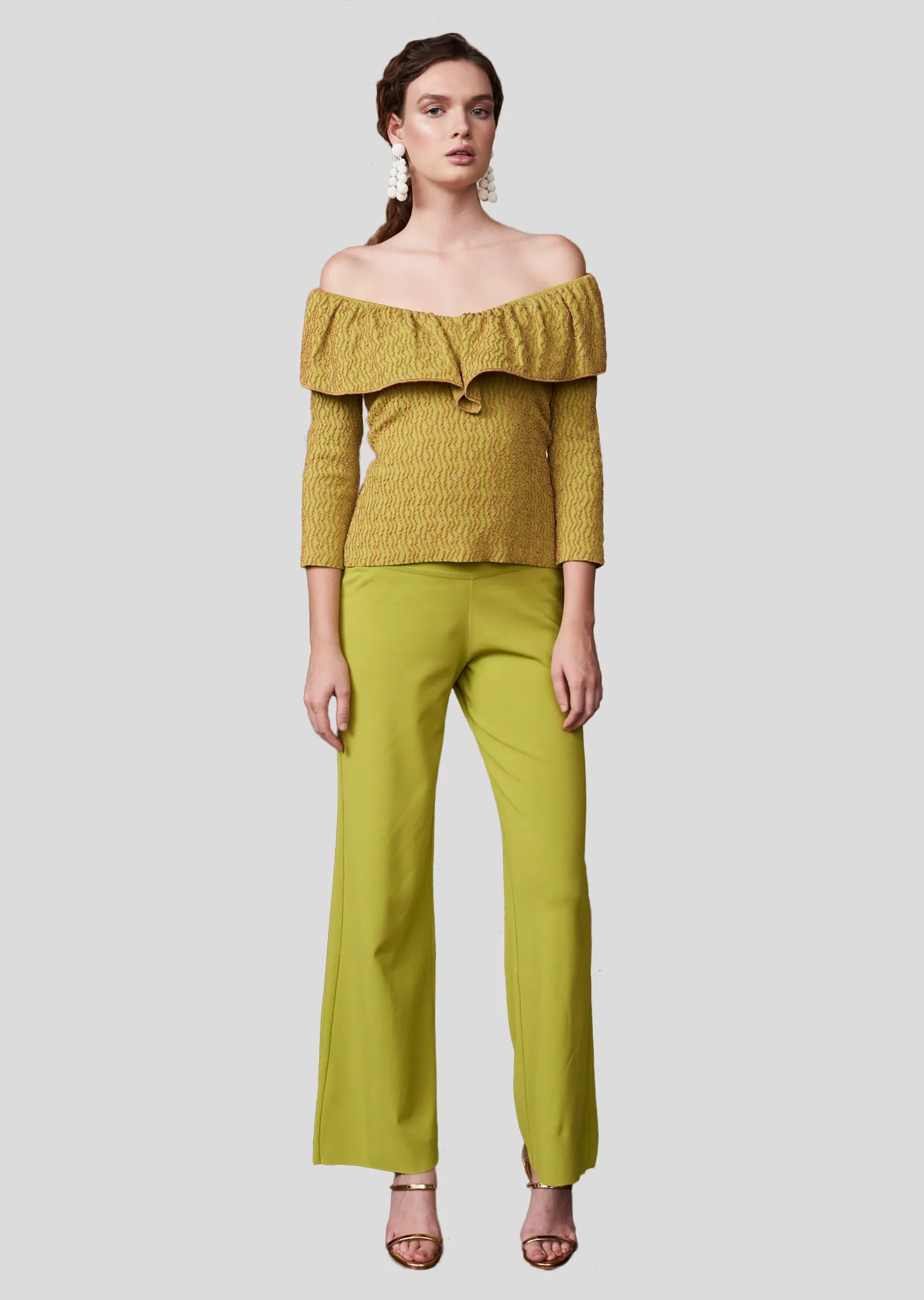 Ellie - Yoke Waist, Wide Leg Pant