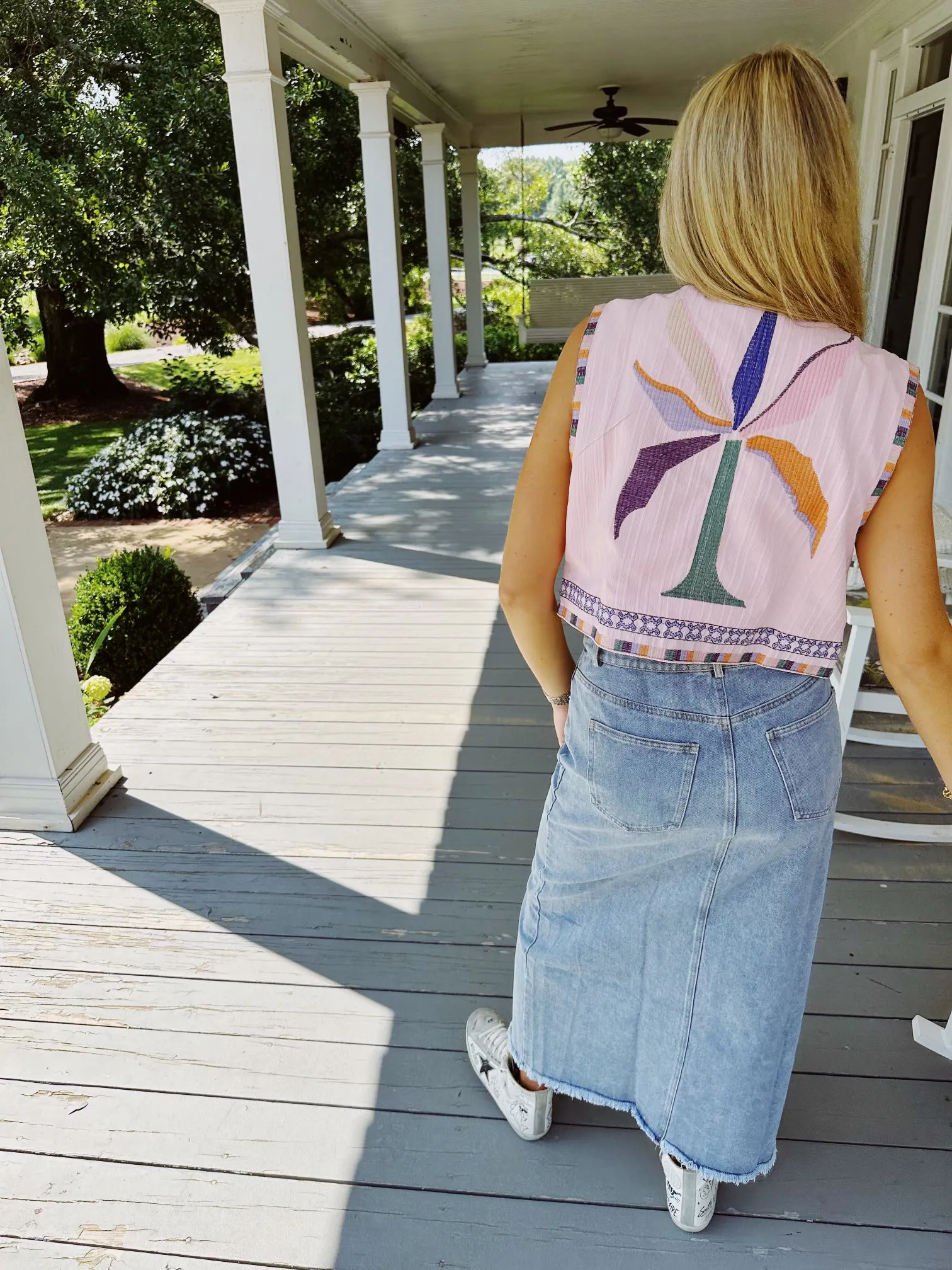 Embroidery Me in Color Vest - Pink