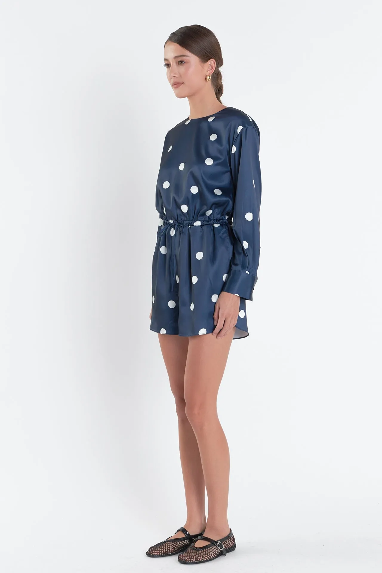 English Factory - Dot Printed Satin Romper