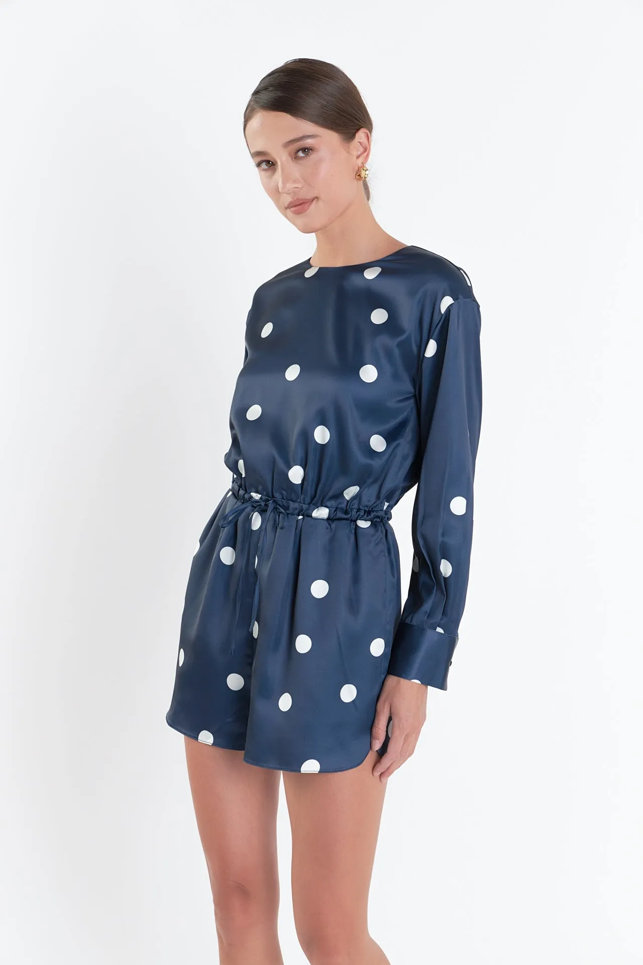 English Factory - Dot Printed Satin Romper