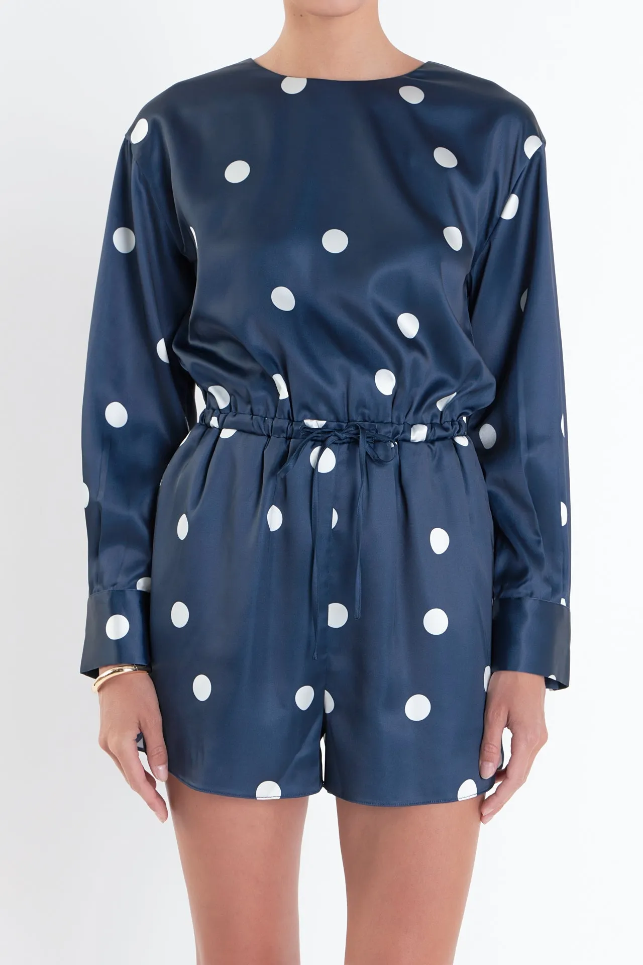 English Factory - Dot Printed Satin Romper