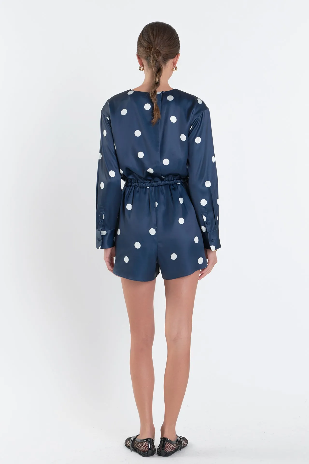 English Factory - Dot Printed Satin Romper