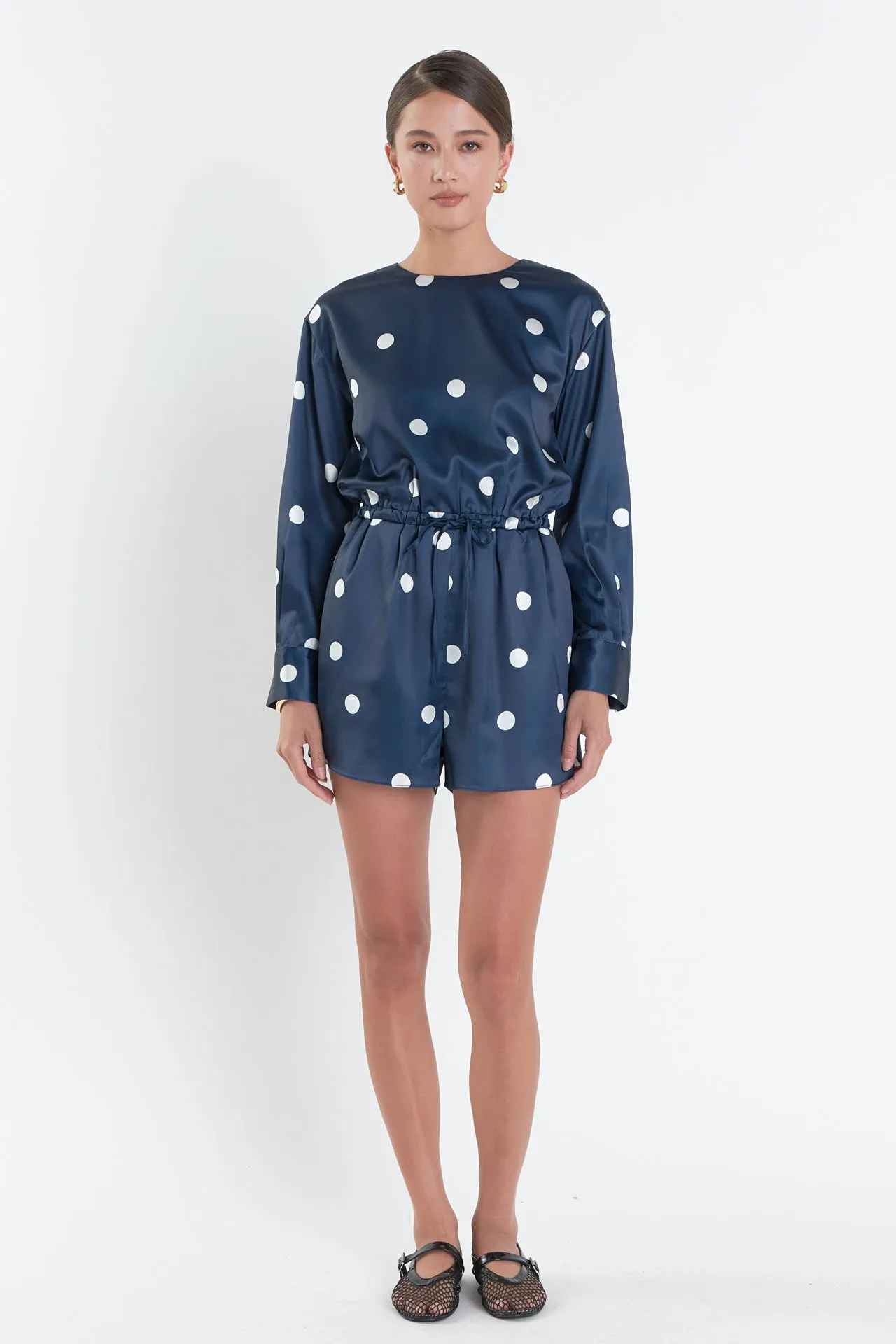 English Factory - Dot Printed Satin Romper