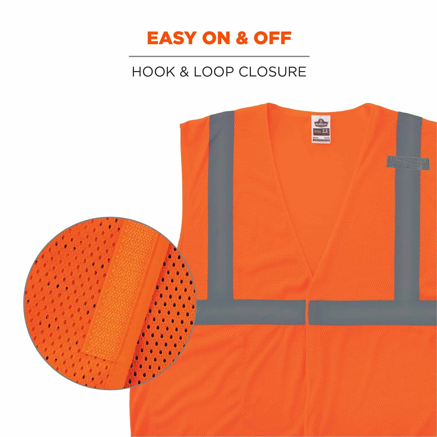 Ergodyne 24533 8210HL-S M Orange Class 2 Economy Mesh Vest - Single Size