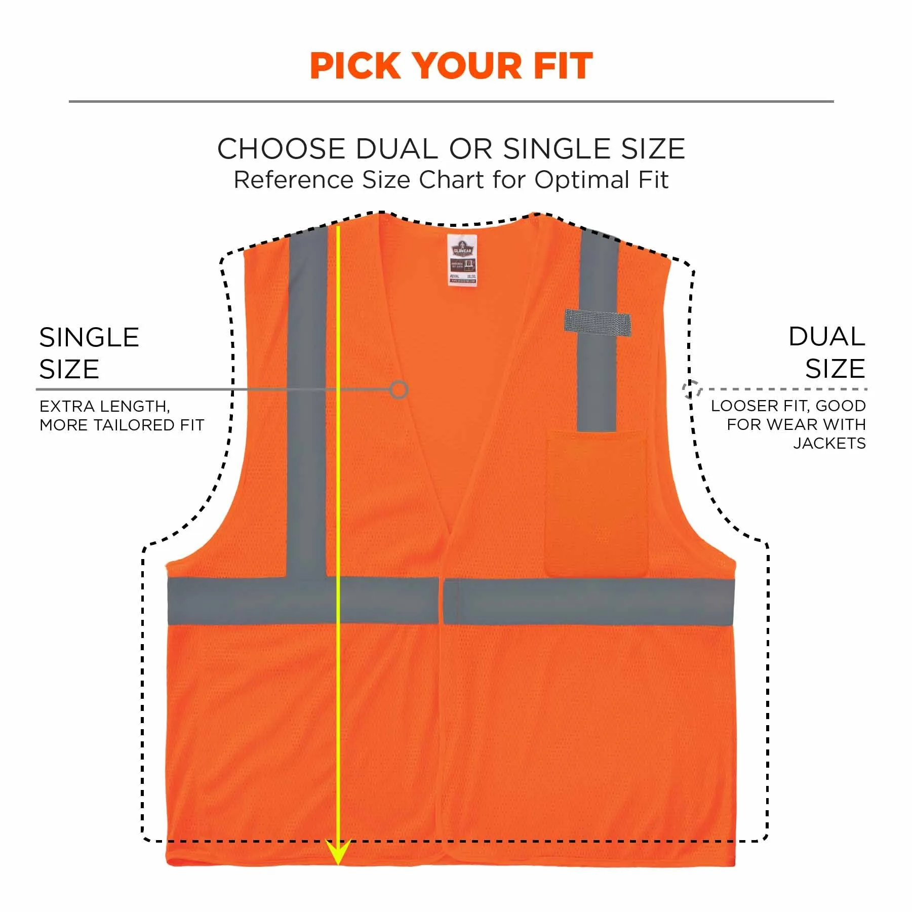 Ergodyne 24533 8210HL-S M Orange Class 2 Economy Mesh Vest - Single Size