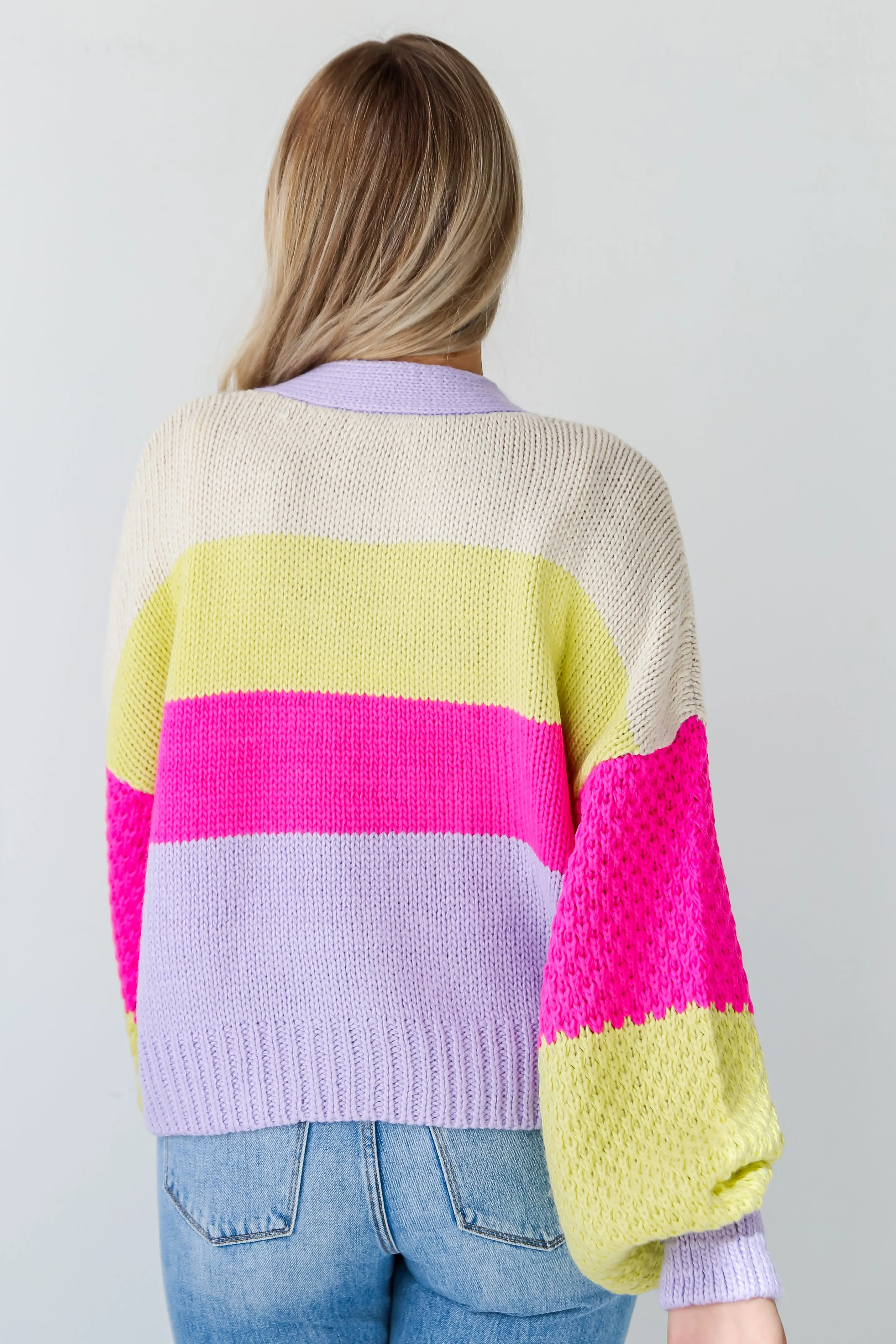 FINAL SALE - Sweetest You Color Block Cardigan - DU DEAL