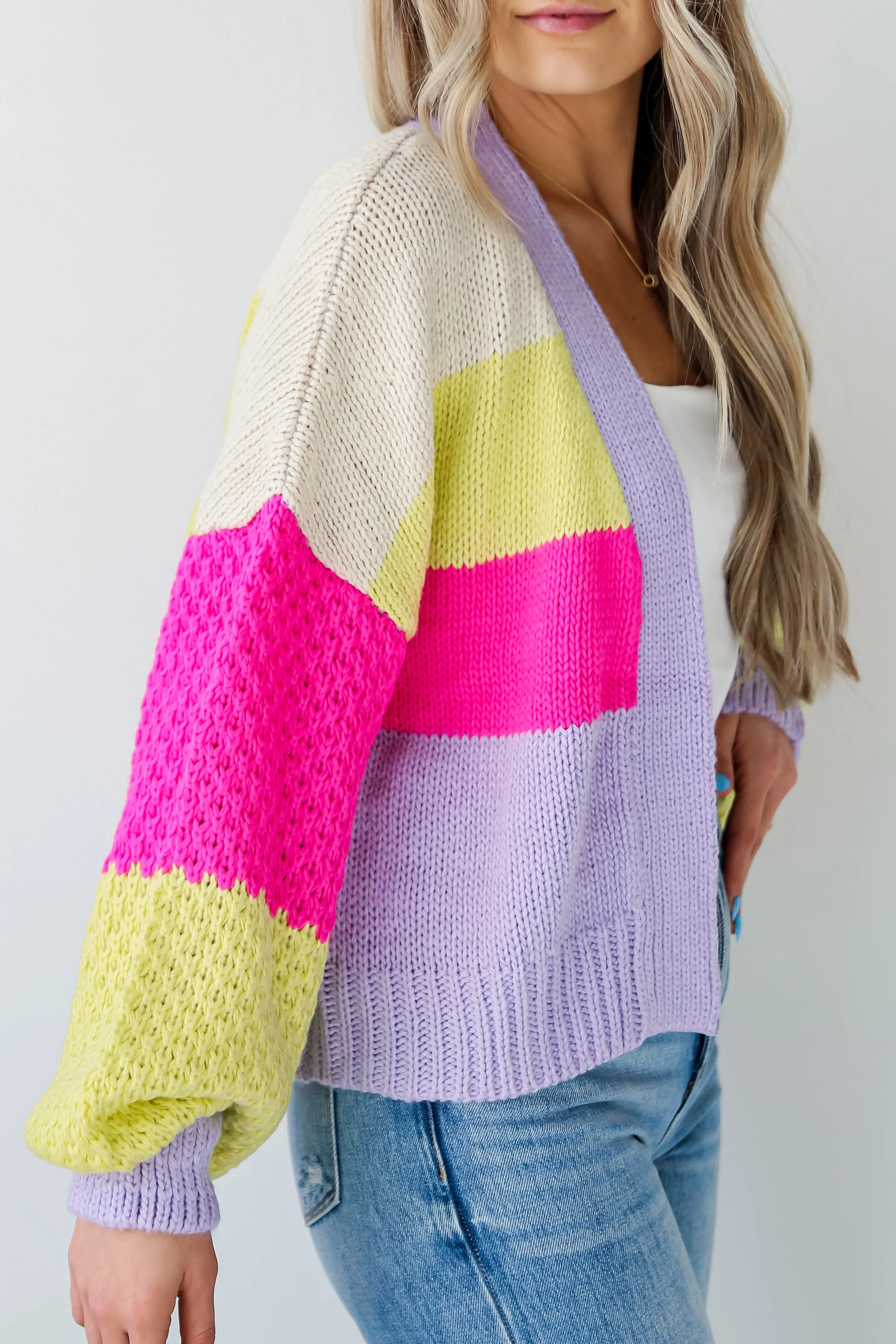 FINAL SALE - Sweetest You Color Block Cardigan - DU DEAL