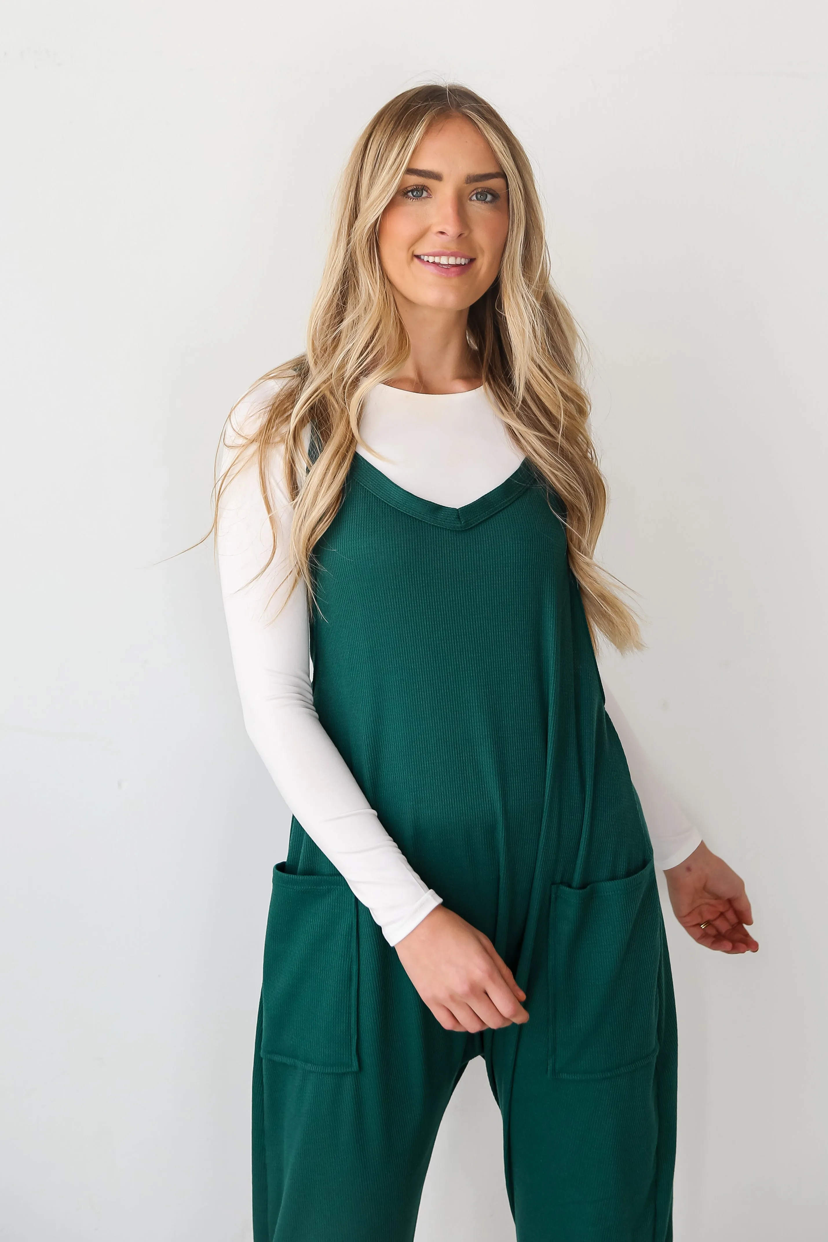 FINAL SALE - Willow Waffle Knit Jumpsuit - DOORBUSTER