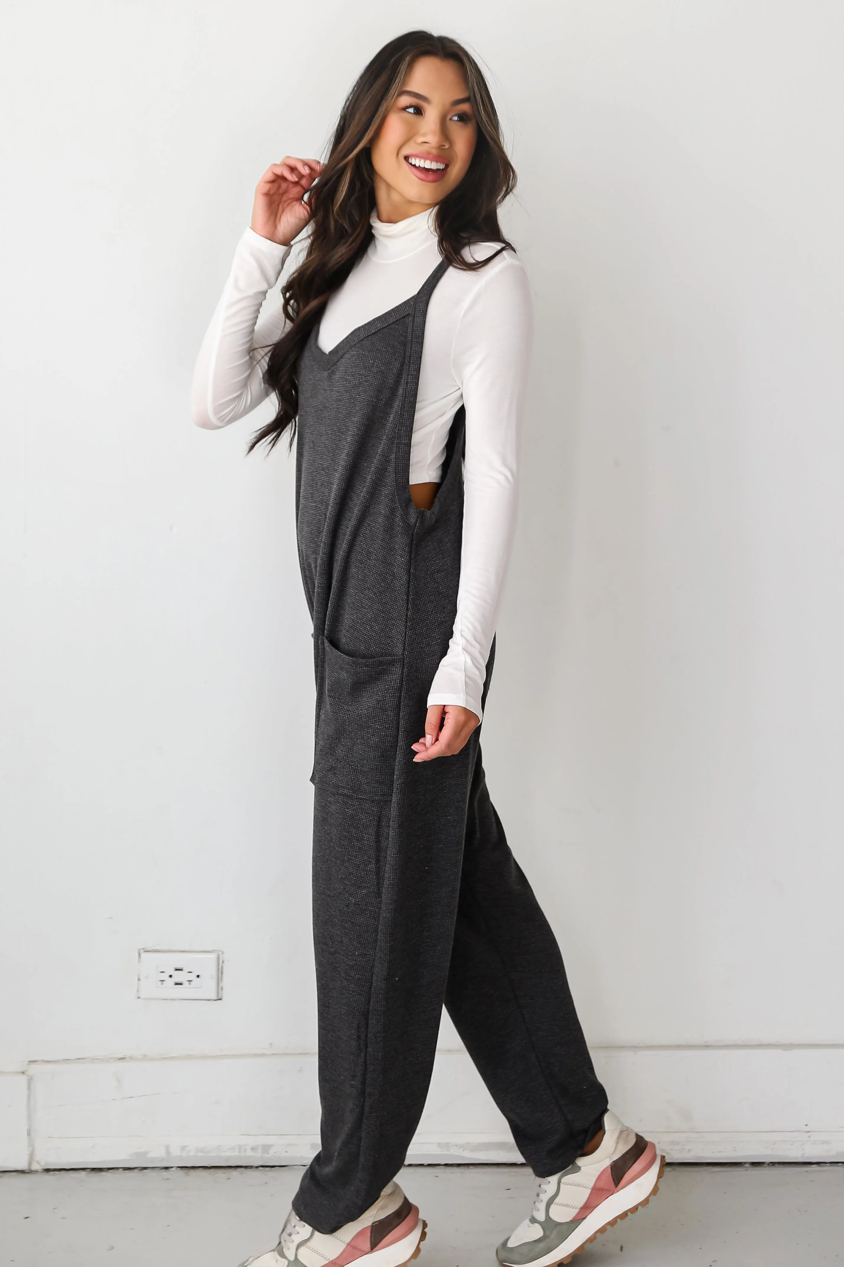 FINAL SALE - Willow Waffle Knit Jumpsuit - DOORBUSTER