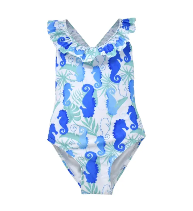 Flap Happy Blue Seahorse Rash Guard