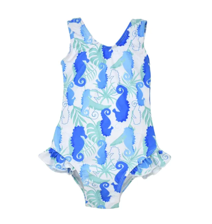 Flap Happy Blue Seahorse Rash Guard