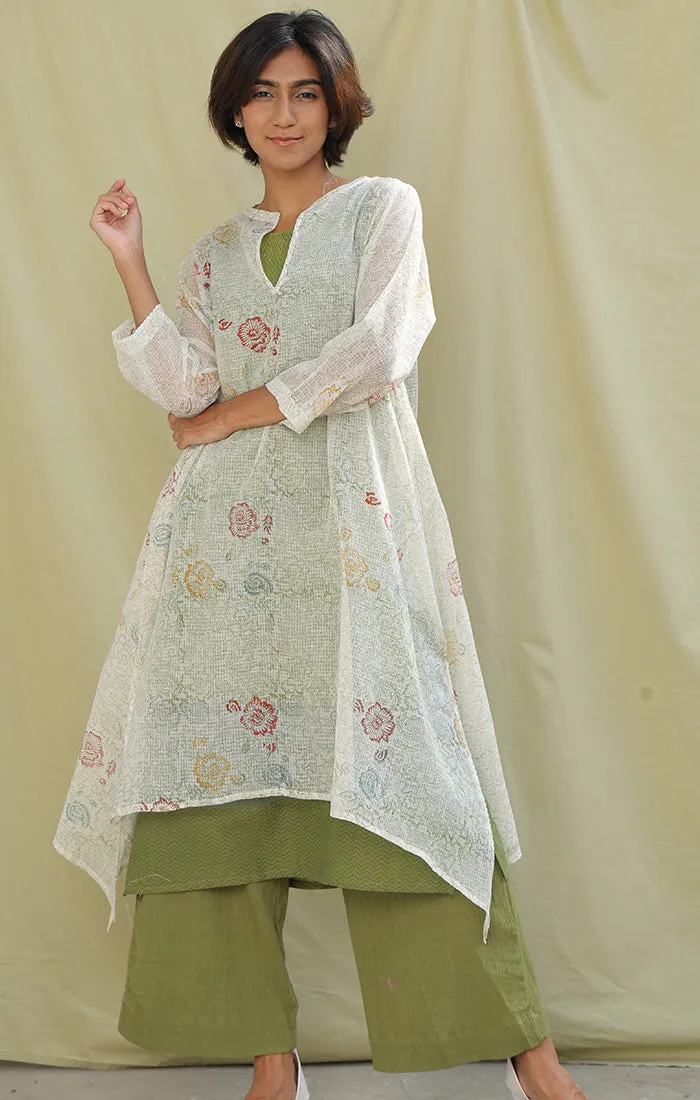 Floral Handblock printed Tunic with Slip