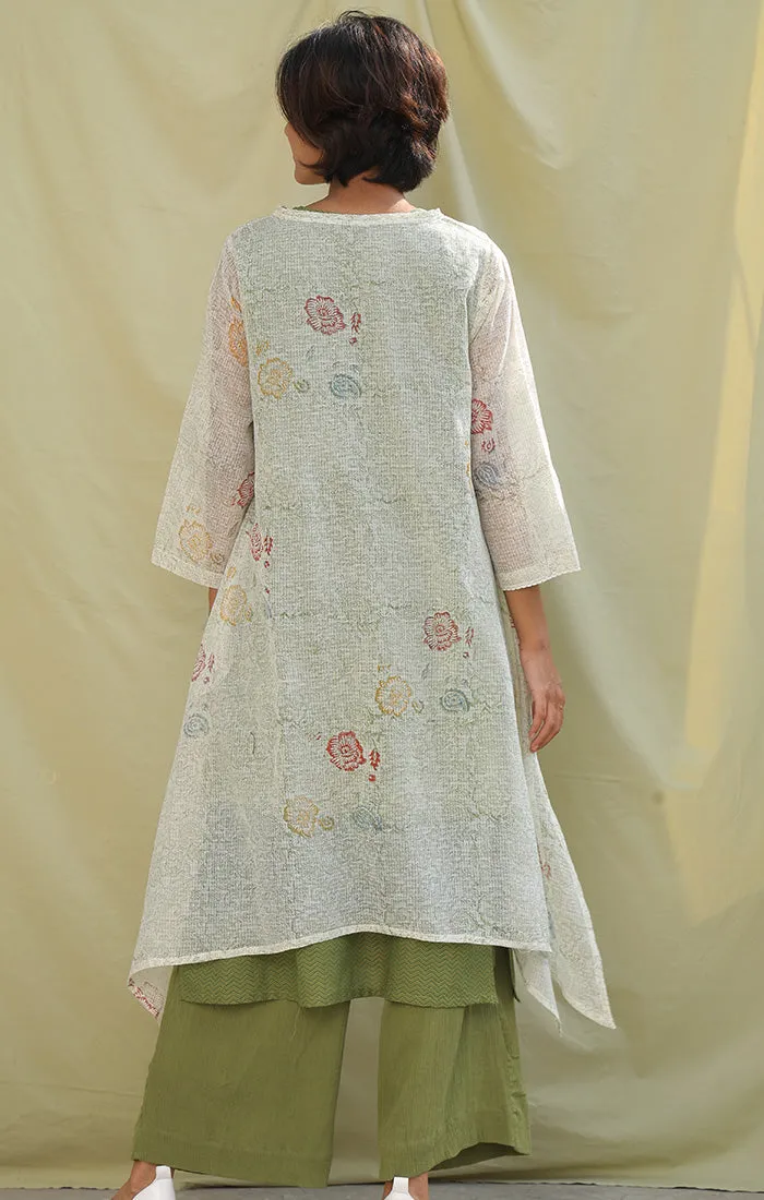 Floral Handblock printed Tunic with Slip