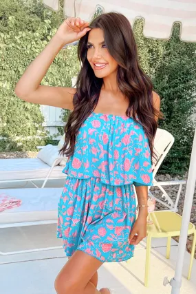 Floral Print Flounce Cami Romper