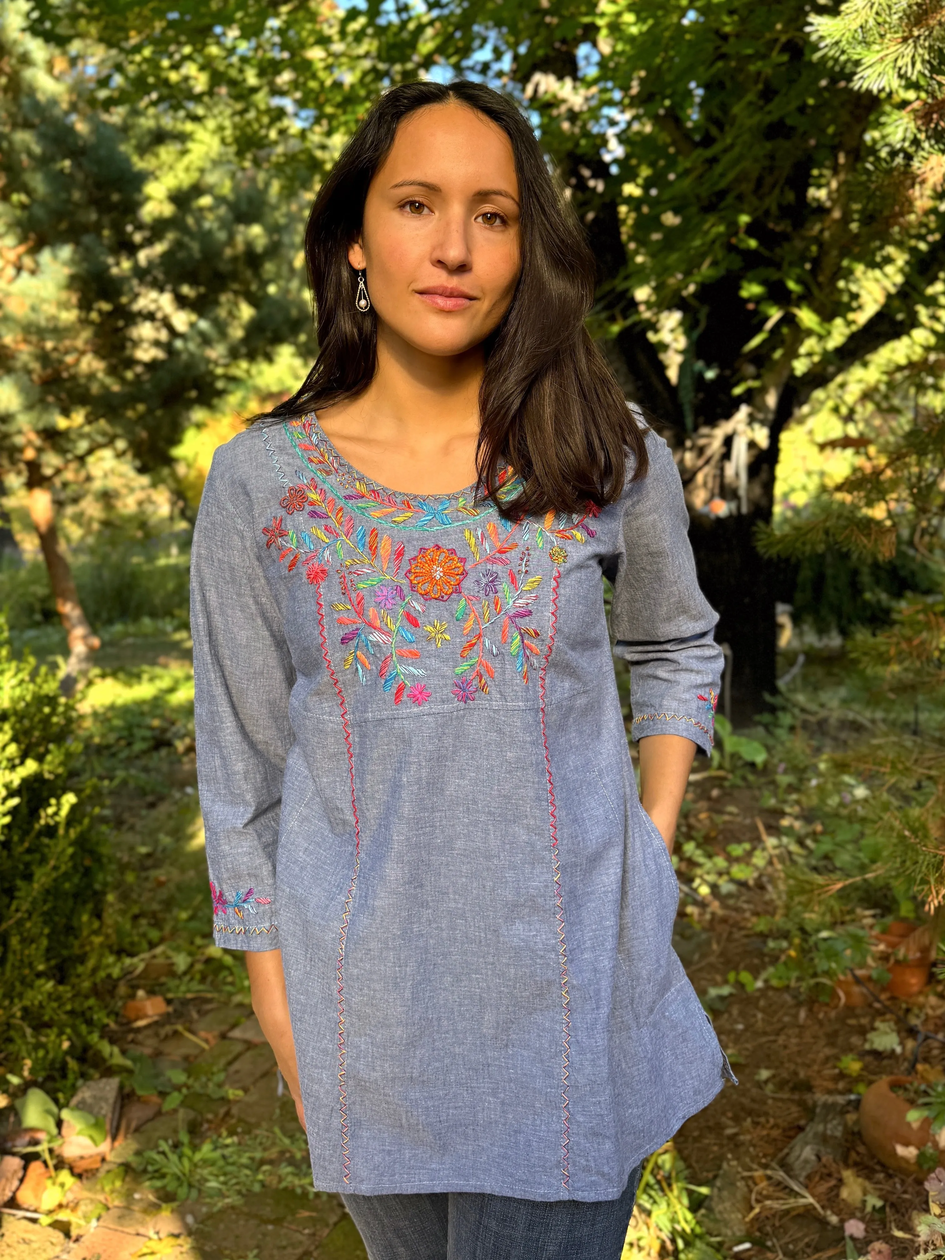 Florentina Blue Floral Tunic