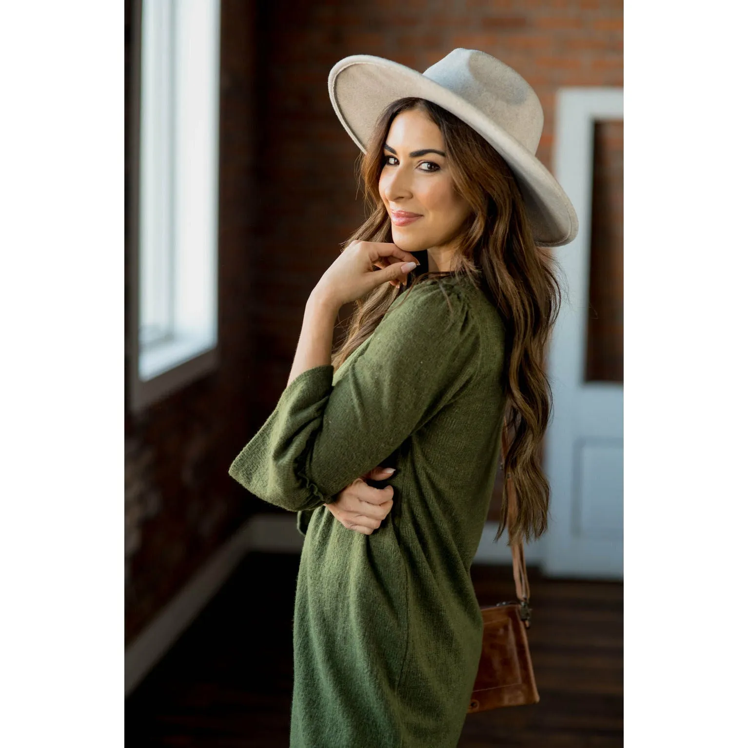 Flutter Sleeve Sweater Dress