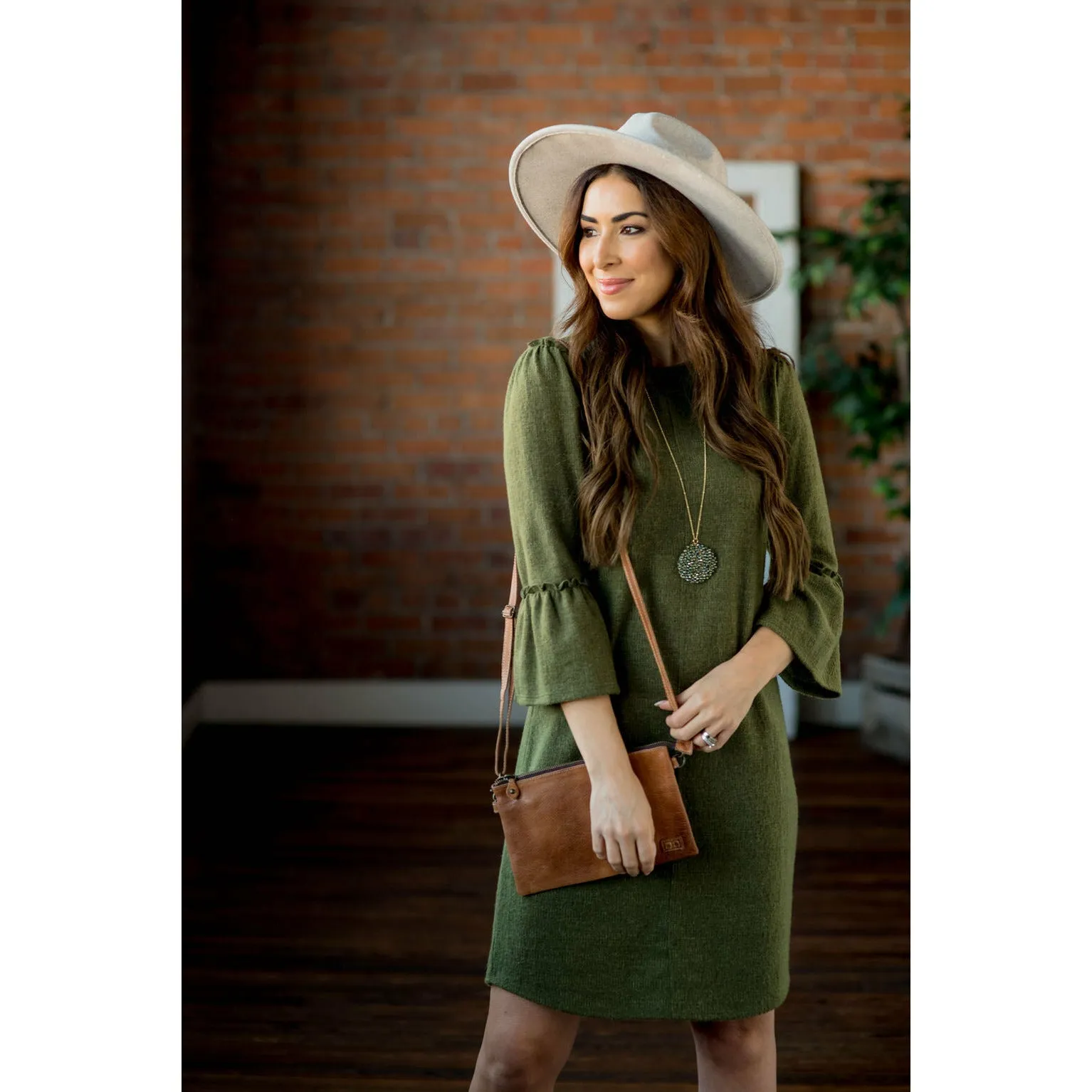 Flutter Sleeve Sweater Dress