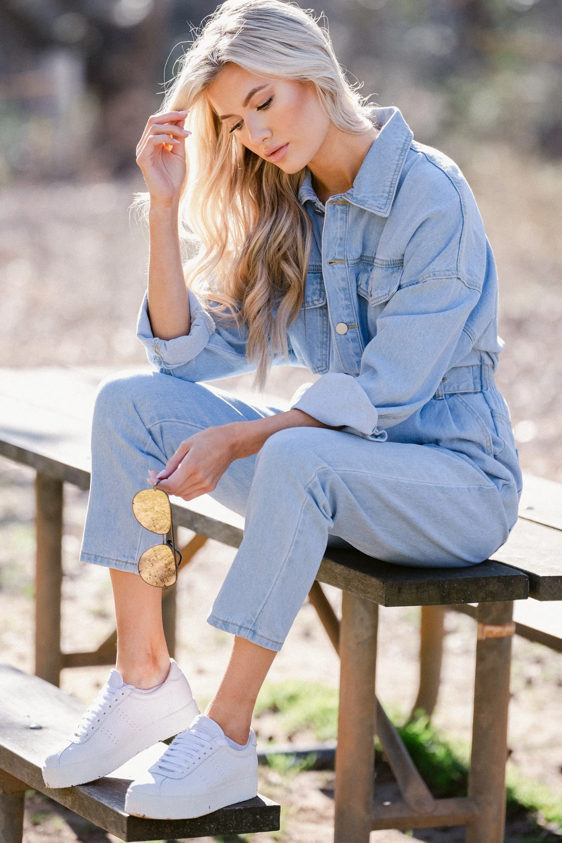 Focused On Myself Denim Jumpsuit