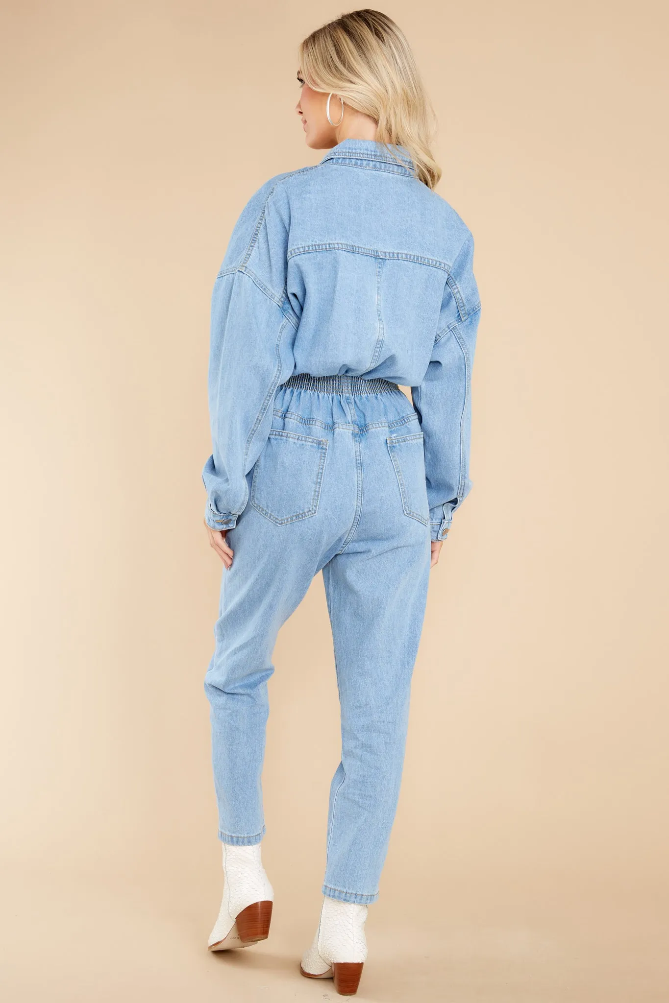 Focused On Myself Denim Jumpsuit