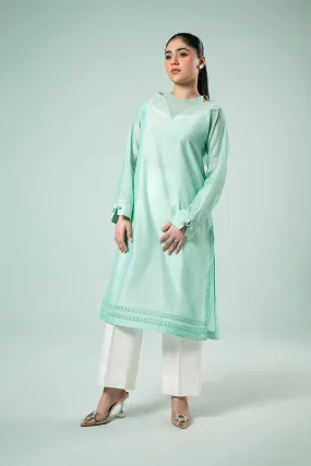 FOZIA KHALID  - Dark Mint Delight - Paper Silk - 1 Piece