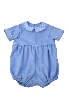 Funtasia Too Blue Check Collar Boys Romper 71445 5107