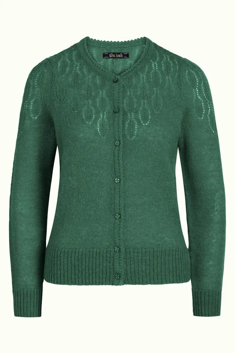 Groen vest met knoopsluiting | King Louie Yoke cardi pallazzone fir green