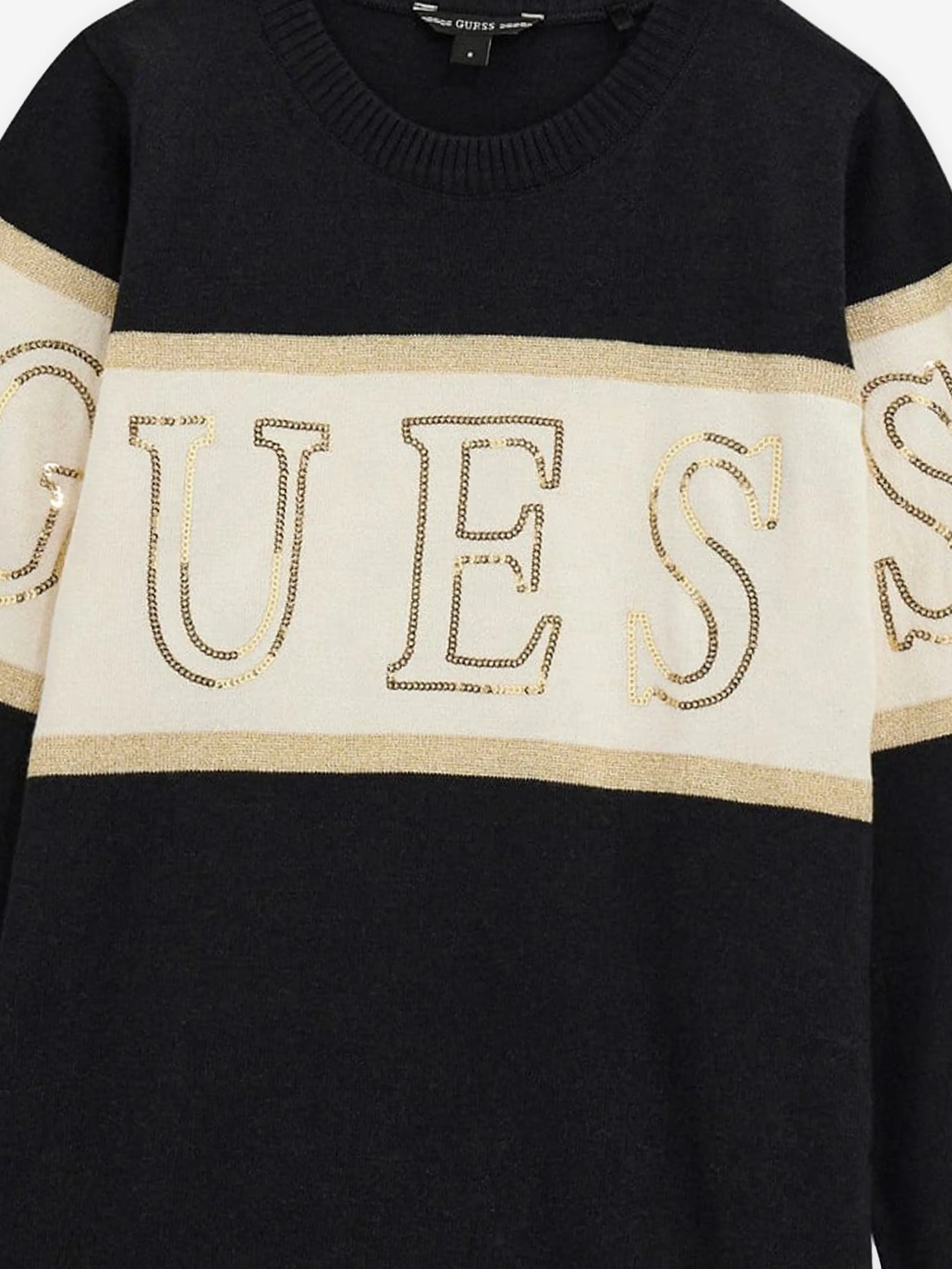 Guess Girls Logo Sweater Dress in Black