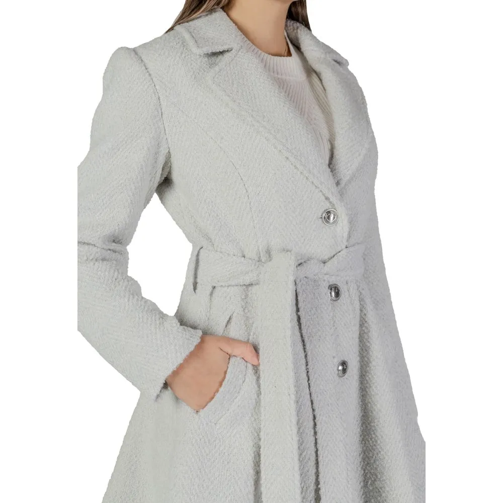 Guess Gray Polyester Jackets & Coat