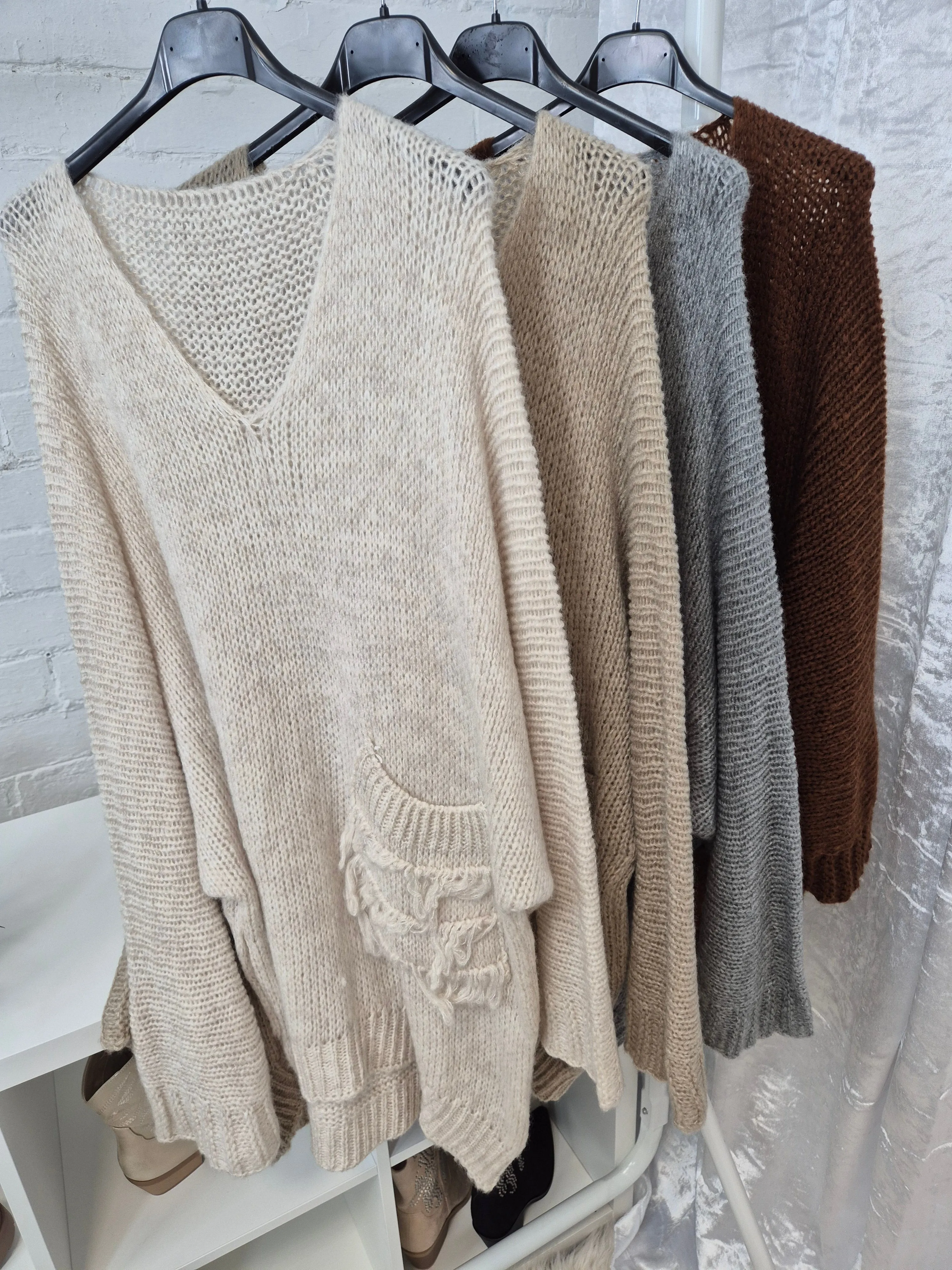 Hampton Slouchy Jumper with Pocket - (choose your Colour)