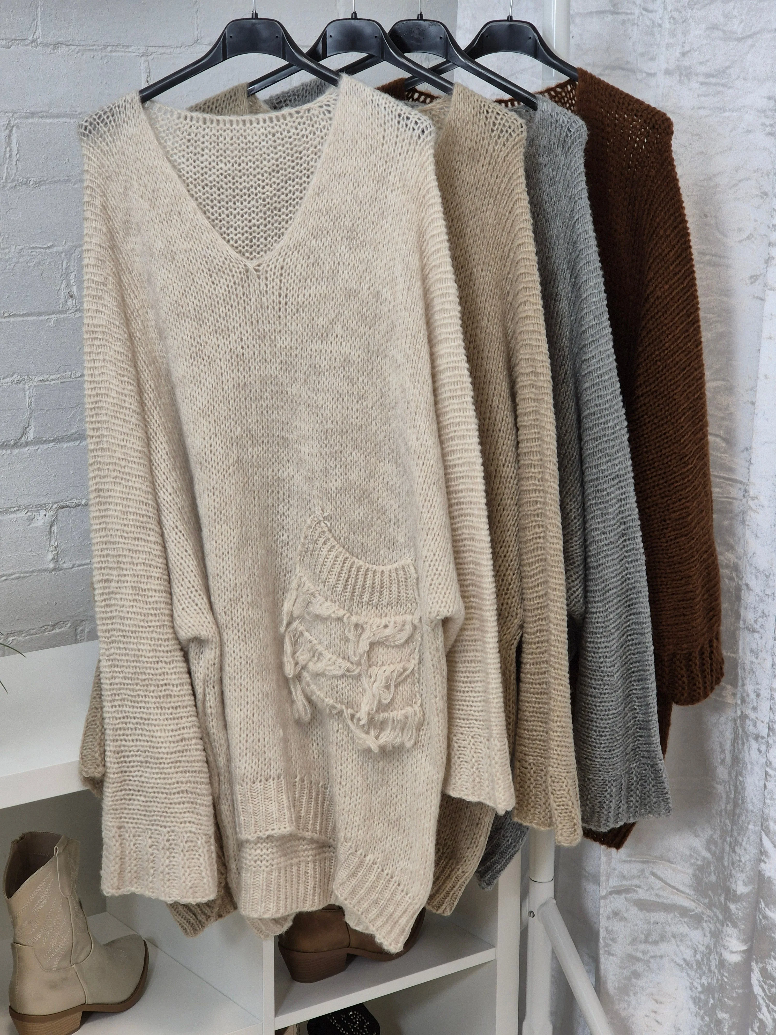 Hampton Slouchy Jumper with Pocket - (choose your Colour)