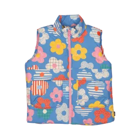 Happy Flowers Padded Vest With Lining