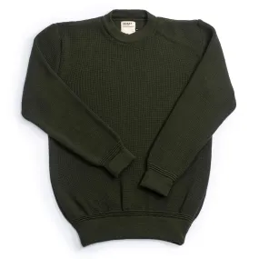 Heimat Textil Merino Rundhal Crewneck - Military Green